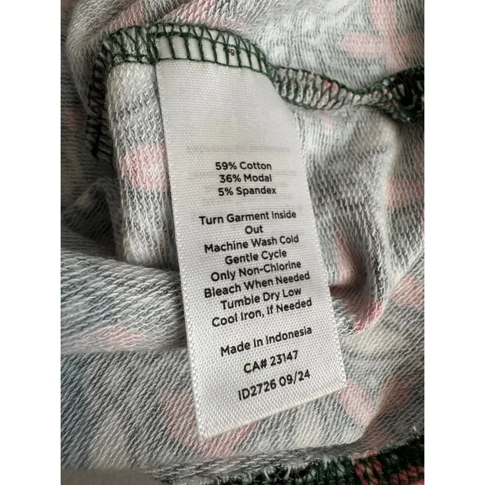 Talbots dress knit green white pink pattern cap sleeve scoop neck self tie Sz M - Picture 10 of 10